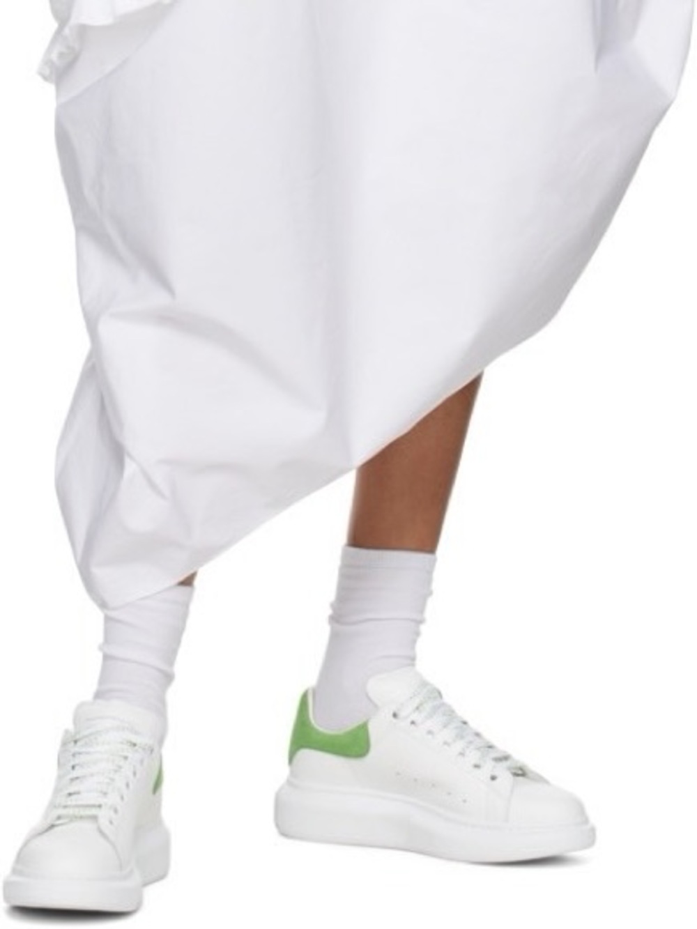 Alexander McQueen White & Green Oversized Sneakers